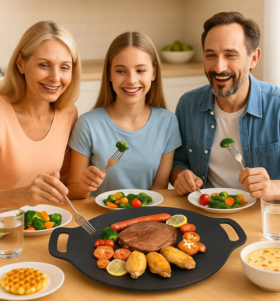 Plancha Antiadherente | 40cm de Hierro Premium + Ebook con 100 recetas exclusivas GRATIS🎁
