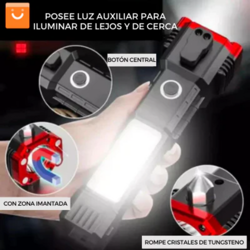 Linterna Multifuncional 4 en 1 Recargable
