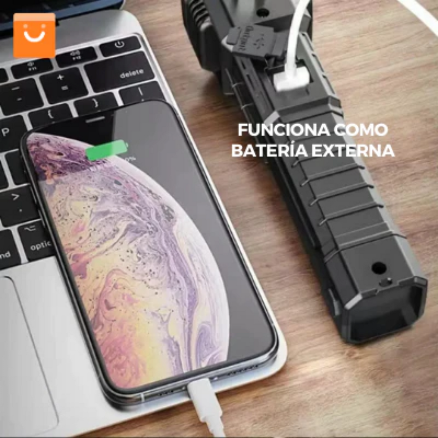 Linterna Multifuncional 4 en 1 Recargable