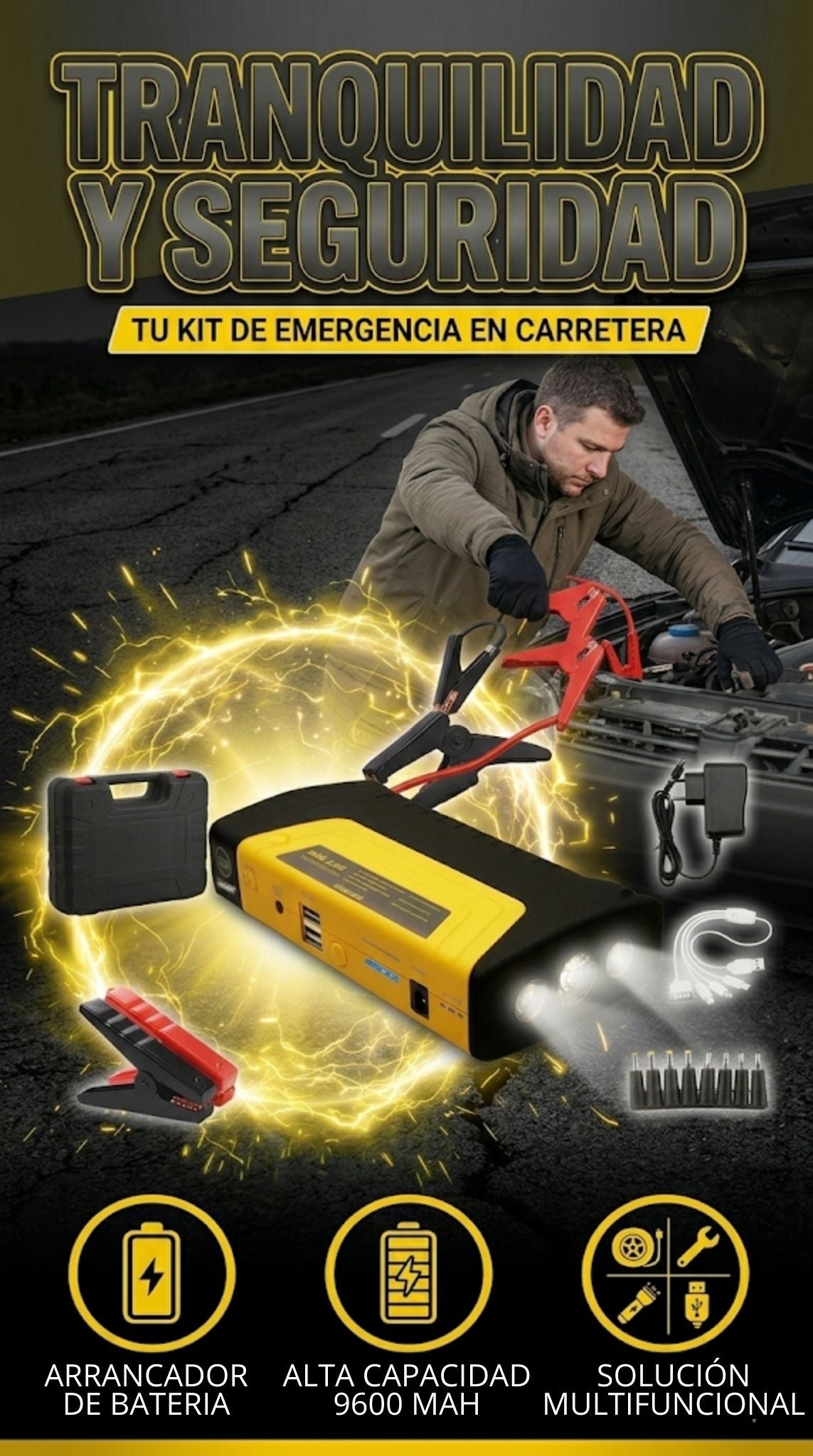Super Set Partidor Auto Cargador Baterias