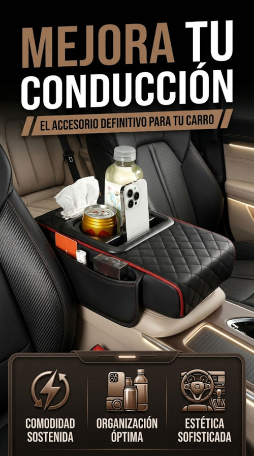 Portavasos Consola de Cuero Deluxe