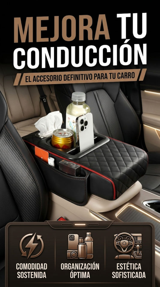 Portavasos Consola de Cuero Deluxe