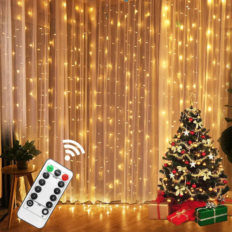 Cortina LED de Cascada 🌟 | Vive la magia de la navidad