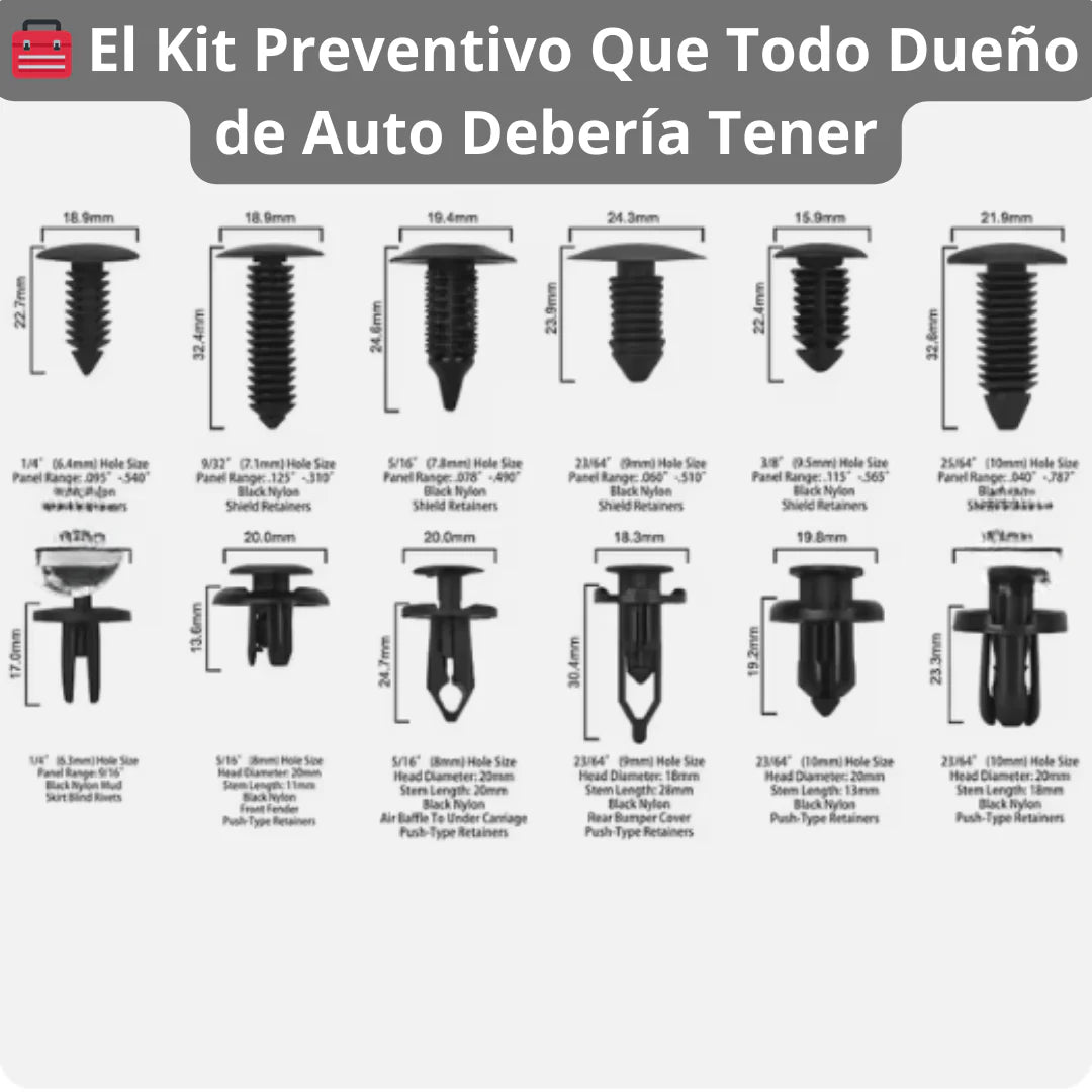 Kit Completo de Remaches para Auto – 240 piezas