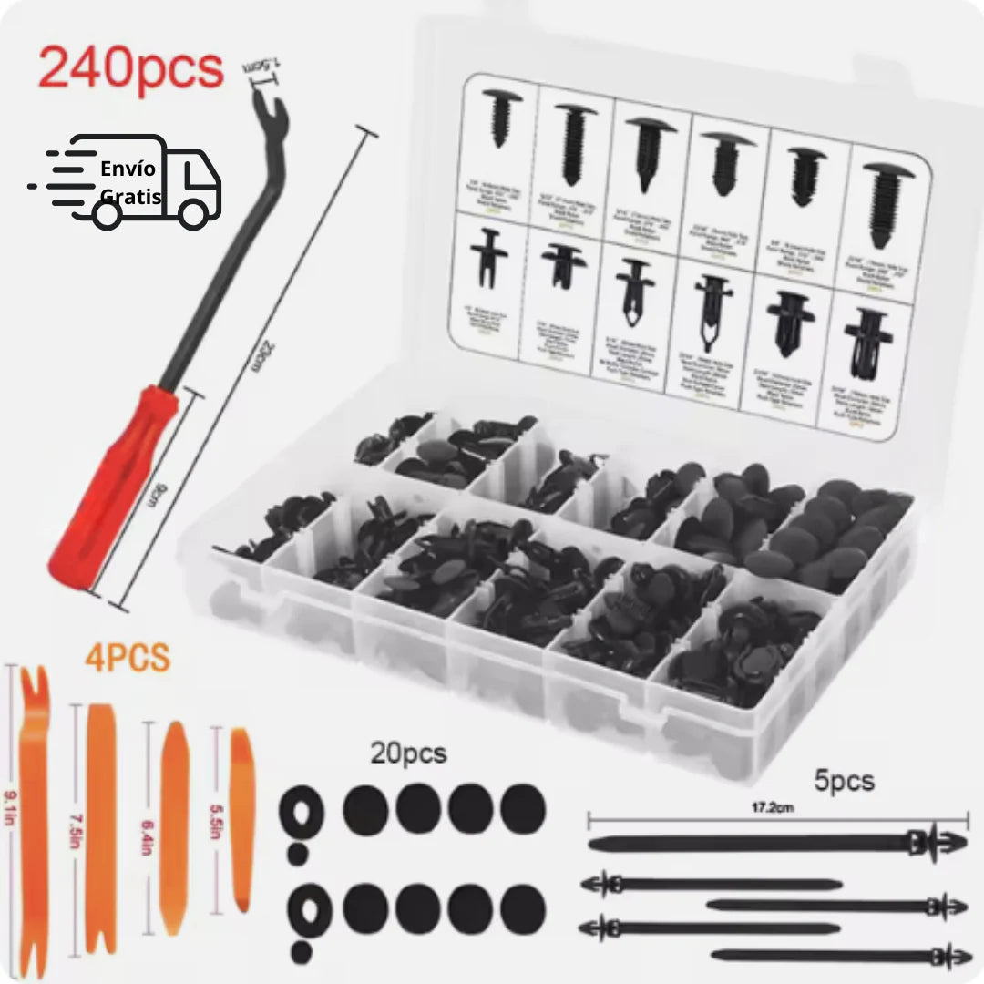Kit Completo de Remaches para Auto – 240 piezas
