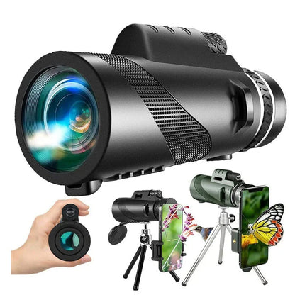 Telescopio Monocular 4K Zoom 40X adaptable a cualquier teléfono