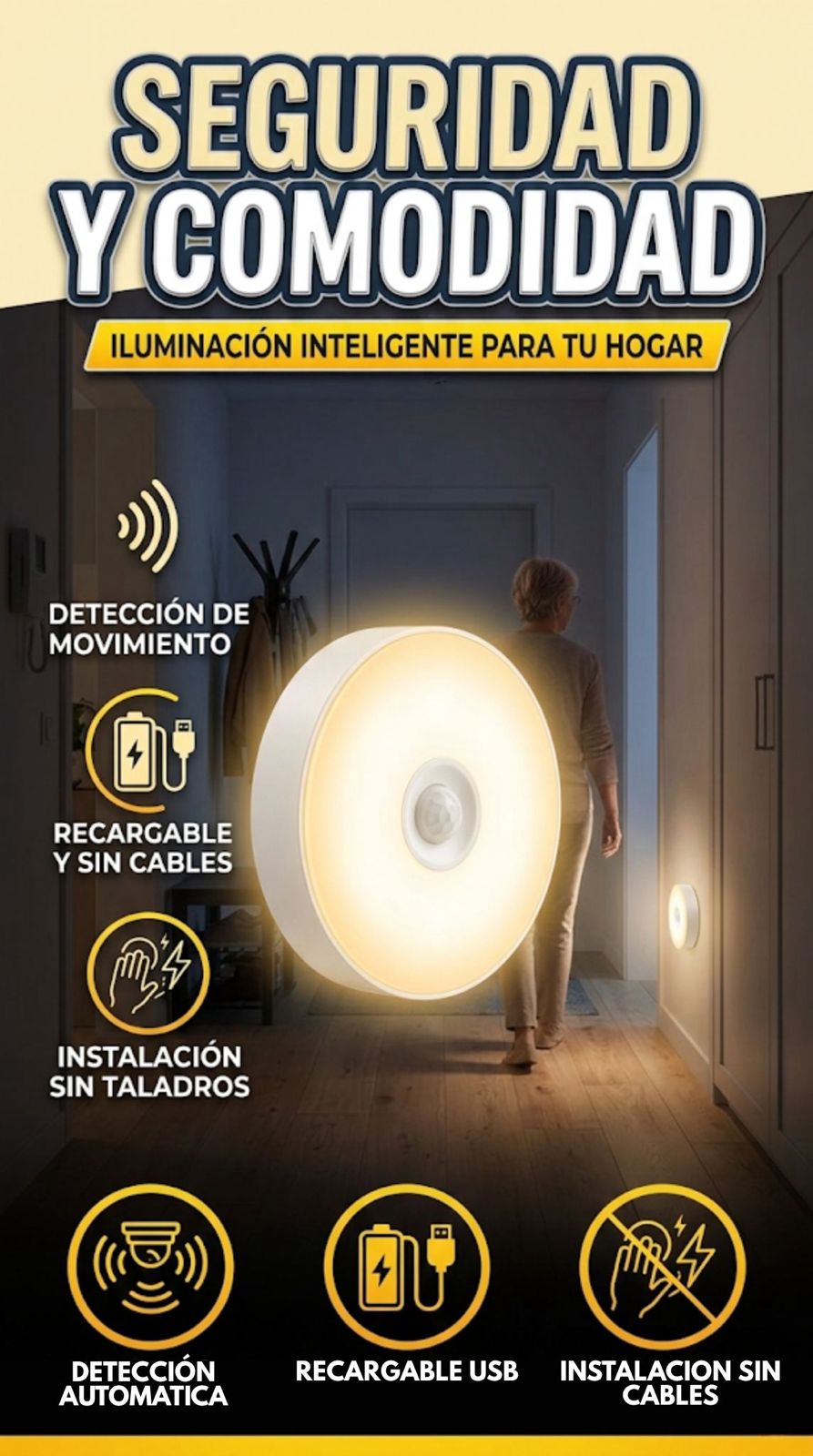 LUMINA GLOW®️ | Pack X3 Led con Sensor De Movimiento