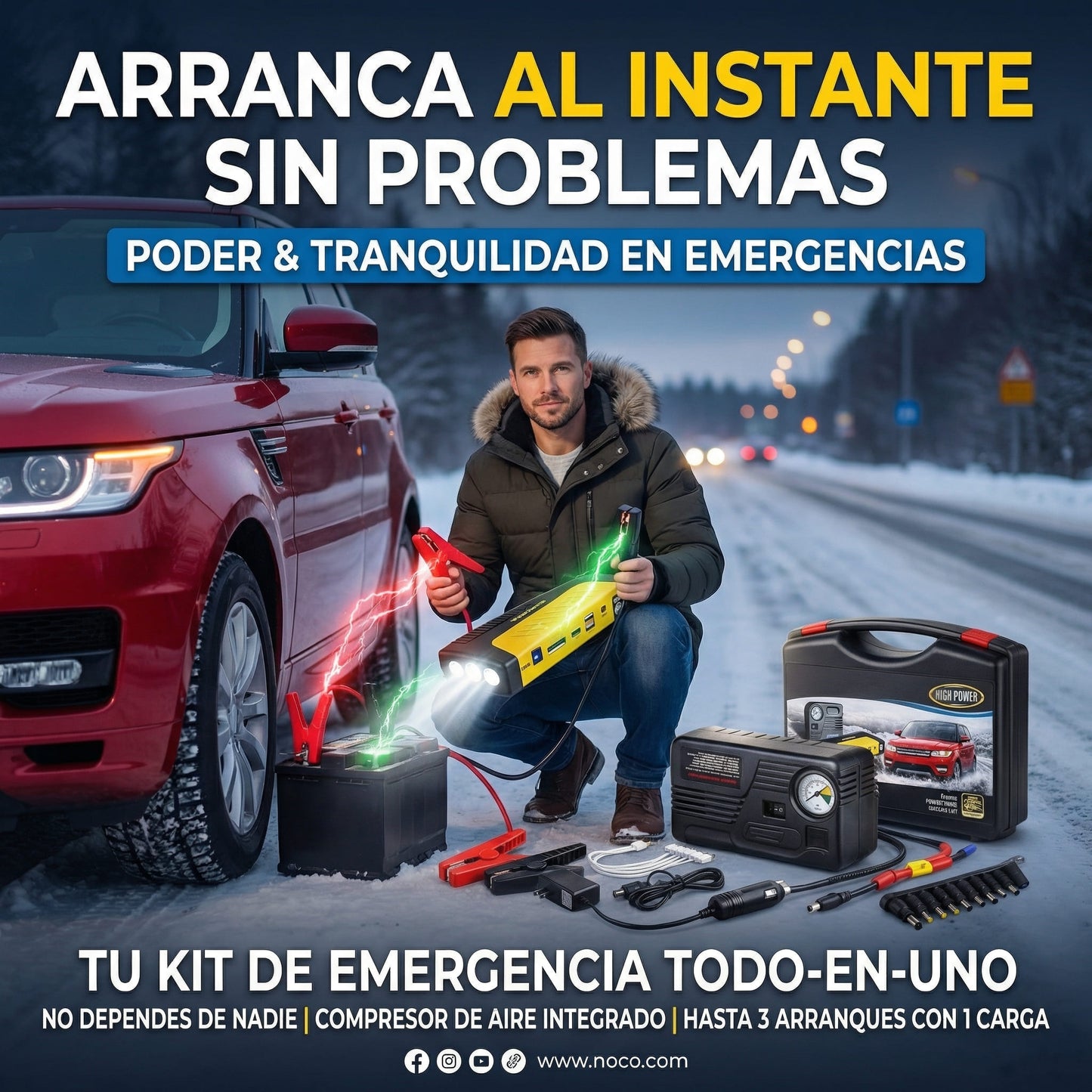 Set Partidor Auto Cargador Baterias