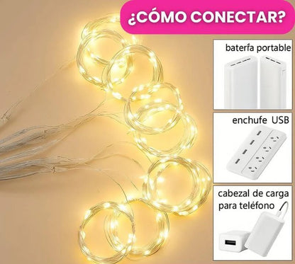 Cortina LED de Cascada 🌟 | Vive la magia de la navidad