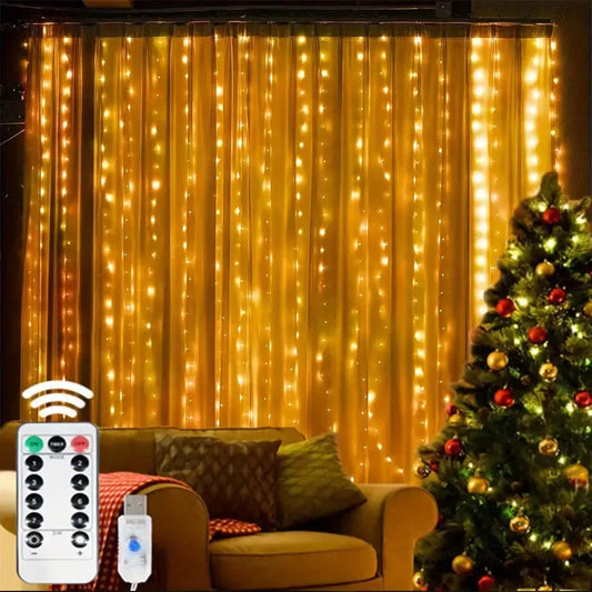 Cortina LED de Cascada 🌟 | Vive la magia de la navidad