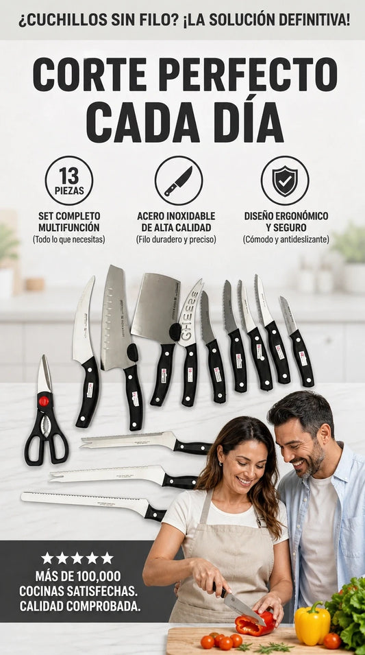 Super Set de Cuchillos De Cocina 13pcs
