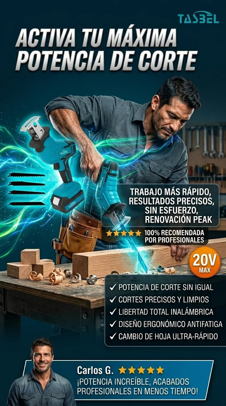 Tasbel®️ Sierra Alternante Caladora 36v + 2 Baterias